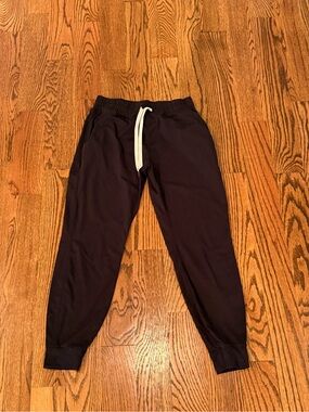Vuori Black Track Pants with White Drawstring